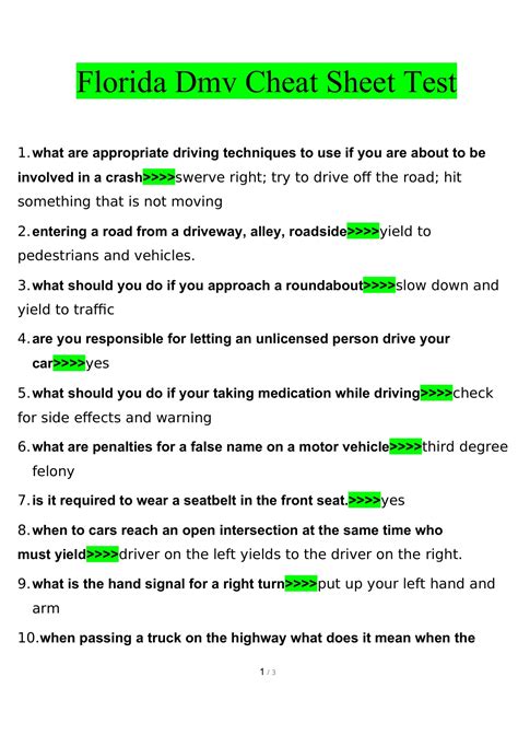 is the permit test hard in florida|florida dmv test cheat sheet.